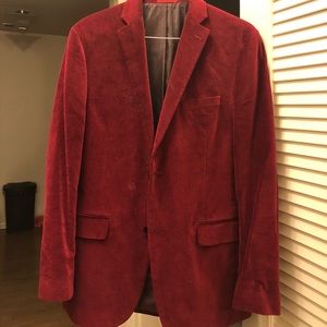 Red velvet blazer